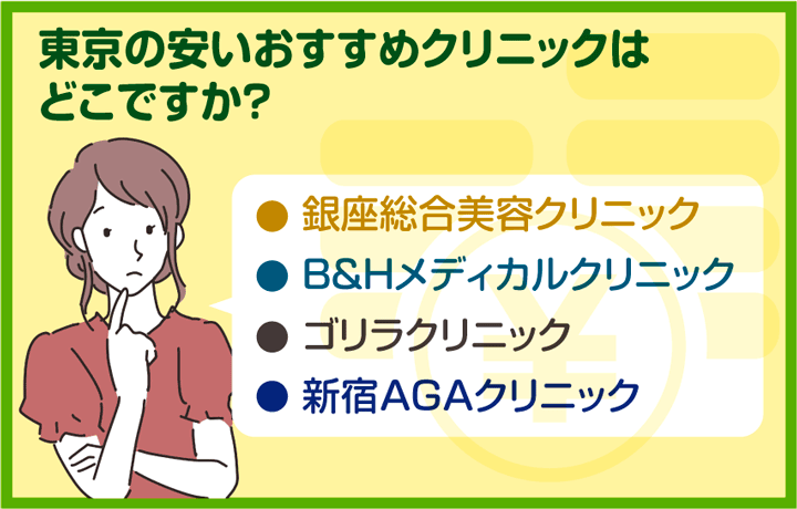 東京の安いおすすめクリニック