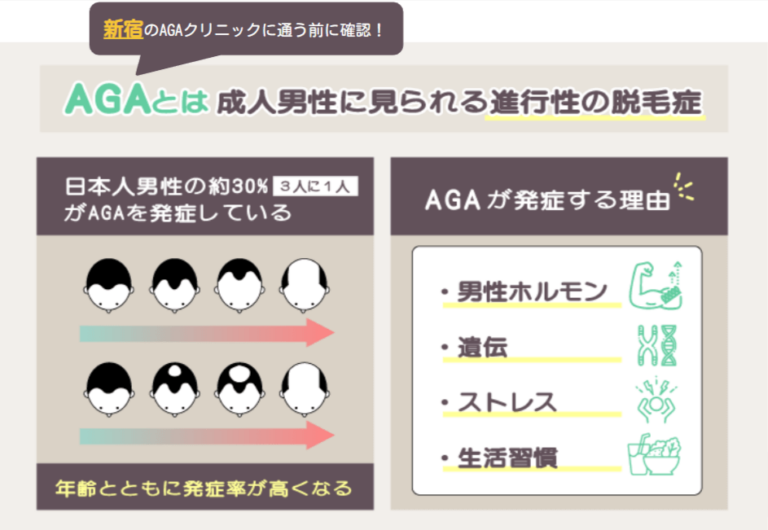 AGAの進行度合いと原因を示す画像